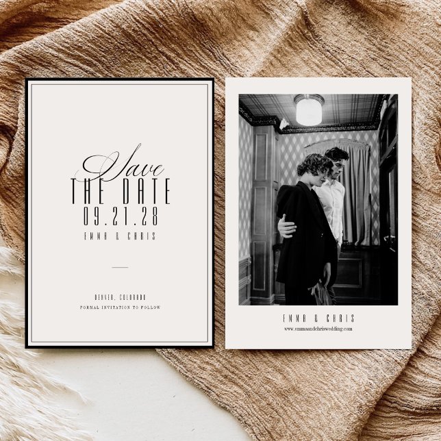 Reserve A Data Foto de casamento elegante e sofisticada com estil (Criador carregado)