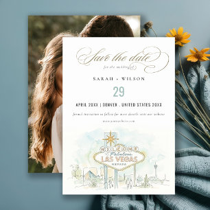 Reserve A Data Foto de casamento em aquarela de Las Vegas Nevada