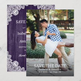Reserve A Data Foto de Casamento Floral de Locais de Madeira Purp