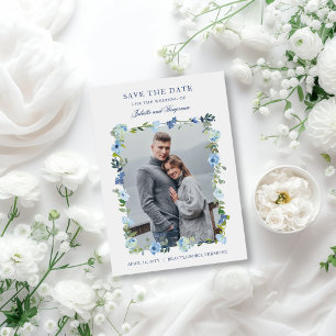 Reserve A Data Foto de Casamento Floral do Marinho Azul Dusty