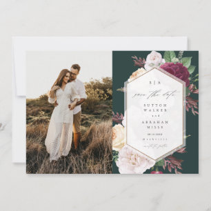 Reserve A Data Foto de casamento floral elegante