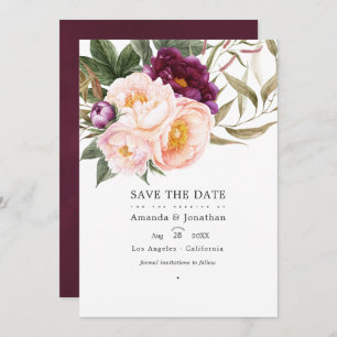 Reserve A Data Foto de Casamento Floral Plum e Peach