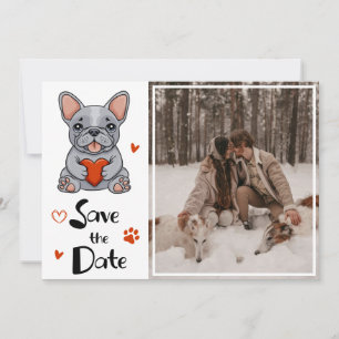 Reserve A Data Foto de casamento fofa e caprichosa de um Bulldog 