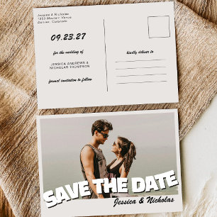 Reserve A Data Foto de casamento horizontal retrô vintage