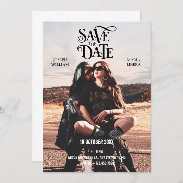 Reserve A Data Foto de casamento Legal moderna (Frente/Verso)