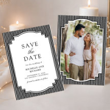 Foto de casamento listrada em preto e branco