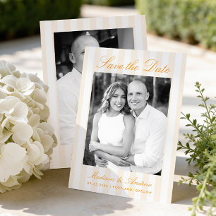 Reserve A Data Foto de Casamento Listras Laranja Clássico