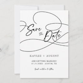 Reserve A Data Foto de casamento Minimal Fancy Script "Save The D