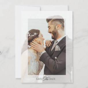 Reserve A Data Foto de casamento minimalista com script moderno
