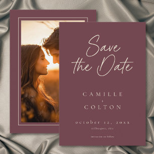 Reserve A Data Foto de casamento minimalista com vinho Borgonha
