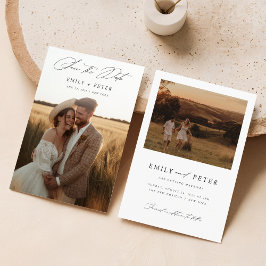 Reserve A Data Foto de Casamento Minimalista de Script Moderno