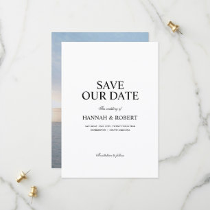 Reserve A Data Foto de casamento minimalista em preto e branco el