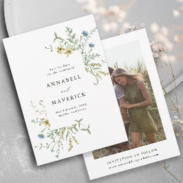 Reserve A Data Foto de casamento moderno boho Flor de Campo Delic
