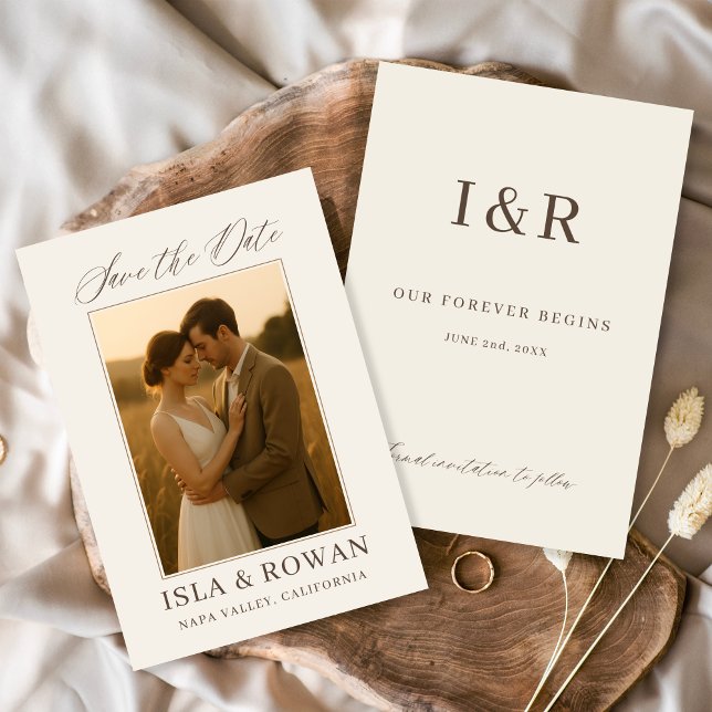 Reserve A Data Foto de casamento moderno com letra elegante (Criador carregado)