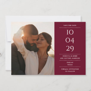 Reserve A Data Foto de Casamento Moderno Minimalista Burgundy