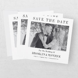 Reserve A Data Foto de casamento preto e branco com script modern