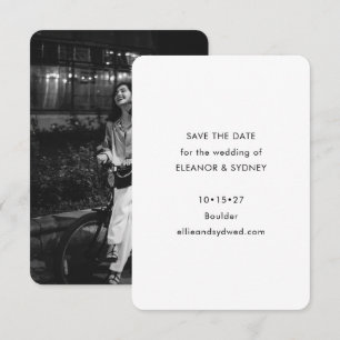 Reserve A Data Foto de casamento preto e branco minimalista moder