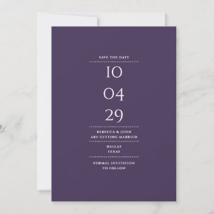 Reserve A Data Foto de Casamento Roxa Minimalista Moderna