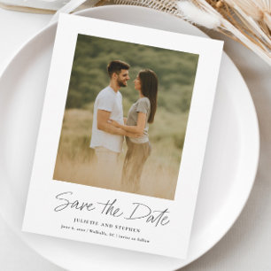 Reserve A Data Foto de casamento simples e moderna para save the 