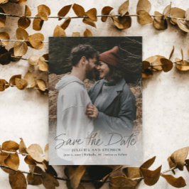 Reserve A Data Foto de casamento simples e moderna para save the