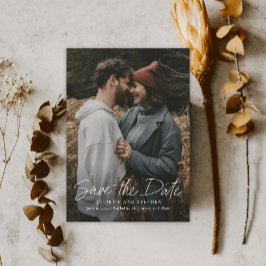 Reserve A Data Foto de casamento simples e moderno para save the