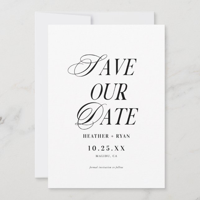 Reserve A Data Foto de Casamento Simples Minimalista (Frente)