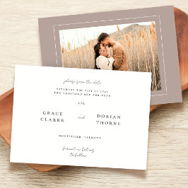 Reserve A Data Foto de Casamento Simples Neutral Mcha Mousse Eleg