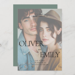 Reserve A Data Foto de Cheio do Elegante Modern Clean Sage