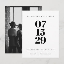 Reserve A Data Foto de Cheio preto e branco minimalista moderno