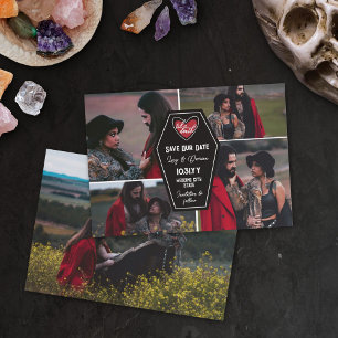 Reserve A Data Foto de coração goth de caixão preto até a morte