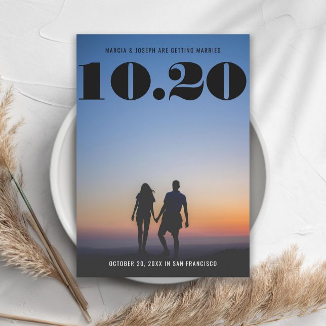 Reserve A Data Foto de Data de Casamento da Serif Chunky Bold Ser (Criador carregado)