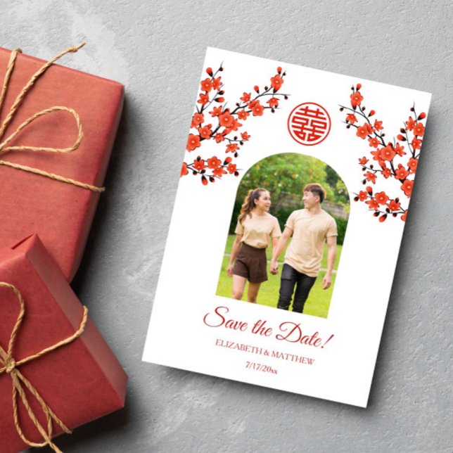 Reserve A Data Foto De Felicidade Dupla Do Casamento Chinês (Criador carregado)