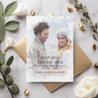 Foto de flocos de neve no casamento de inverno