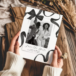 Reserve A Data Foto de Laço Preto Elegante