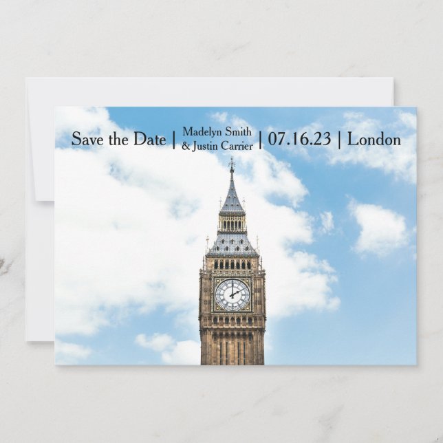 Reserve A Data Foto de Londres - Salve a data (Frente)