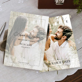 Reserve A Data Foto de Monograma Minimalista | Preto