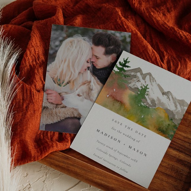 Reserve A Data Foto de montanhas de aquarela de outono árvores de (Criador carregado)