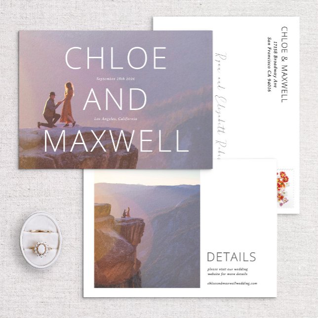 Reserve A Data Foto de Nomes de Negrito Modernos Salvar a Data (Criador carregado)