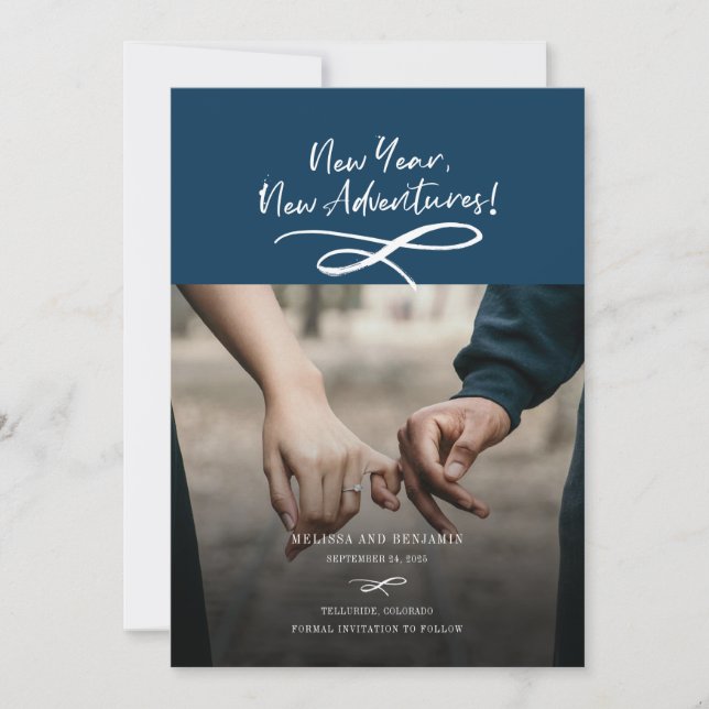 Reserve A Data Foto de Novas Aventuras de Ano Novo (Frente)