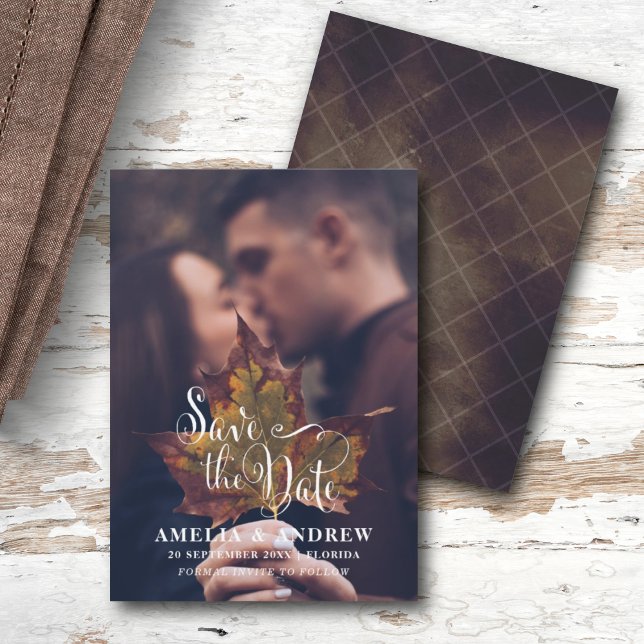 Reserve A Data Foto de outono moderno para salvar o casamento de  (Criador carregado)