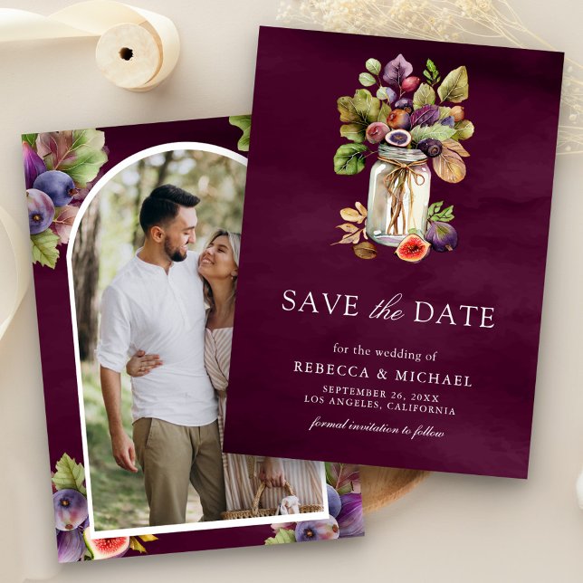 Reserve A Data Foto de Pote de Pedra com Figo Roxo para Casamento (Criador carregado)