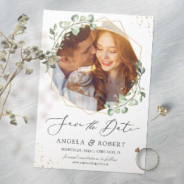 Reserve A Data Foto de quadro geométrico Dourado Eucalyptus