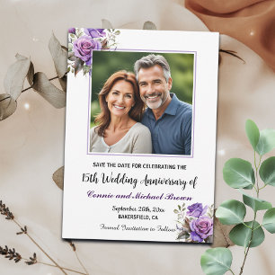 Reserve A Data Foto de Rosas Roxo de 15 Casamento