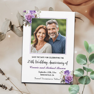 Reserve A Data Foto de Rosas Roxo de 25 Casamento