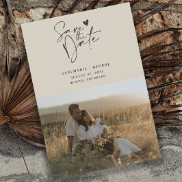 Reserve A Data Foto de Script de Caligrafia em Marfim Moderna