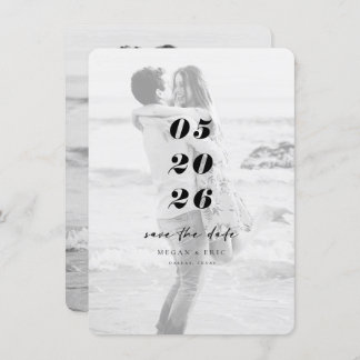 Reserve A Data Foto de Sobreposição em Negrito Moderno Salva a Da