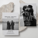 Reserve A Data Foto de Tipografia Simples e Elegante<br><div class="desc">Este Save the Date de Foto de Tipografia Simples e Elegante é o cartão perfeito para anunciar o seu dia especial aos seus convidados. Exiba 2 fotos e todos os detalhes simples do seu dia.</div>
