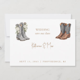 Reserve A Data Foto do Casal de Botas de Cowboy Casamento Salve a