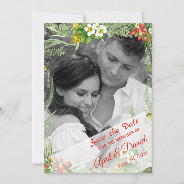 Reserve A Data Foto do Casamento da primavera Salvar a Data (Frente)