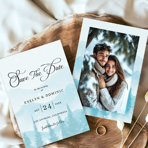 Reserve A Data Foto do Casamento no inverno da Floresta de Neve
